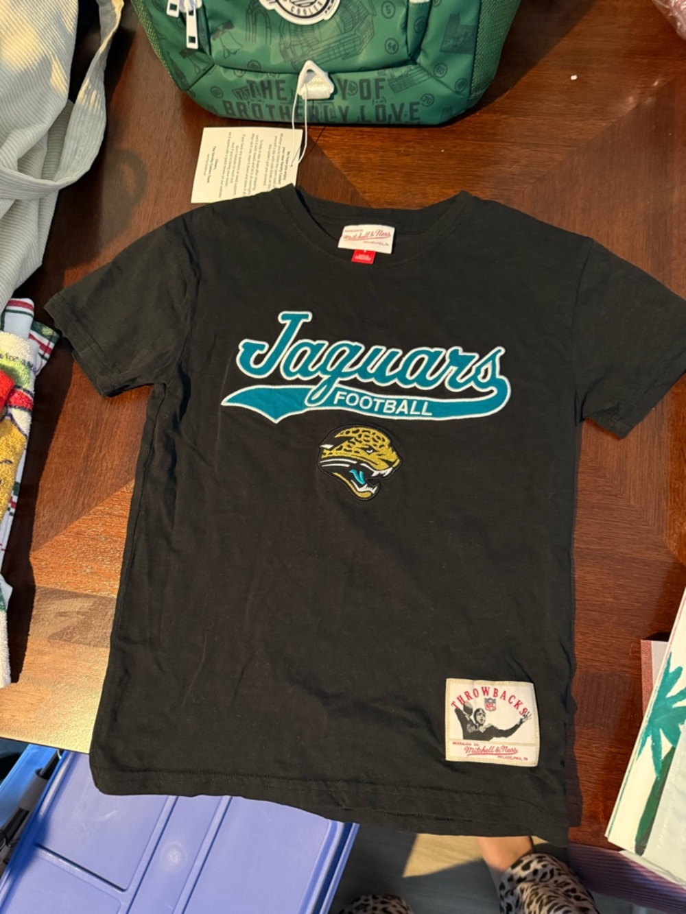 Mitchell & Ness Black Jaguars Football Short Sleeve Tee